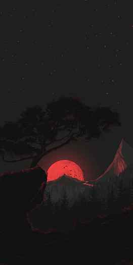 Sunset, dark theme, minimal, nature, dark, minimalist, theme, sun HD phone wallpaper