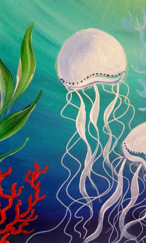 Drifting Jellyfish - Acrylic Art - at Heron Room Boyne Island (NEW DATE - Sat 23rd April)