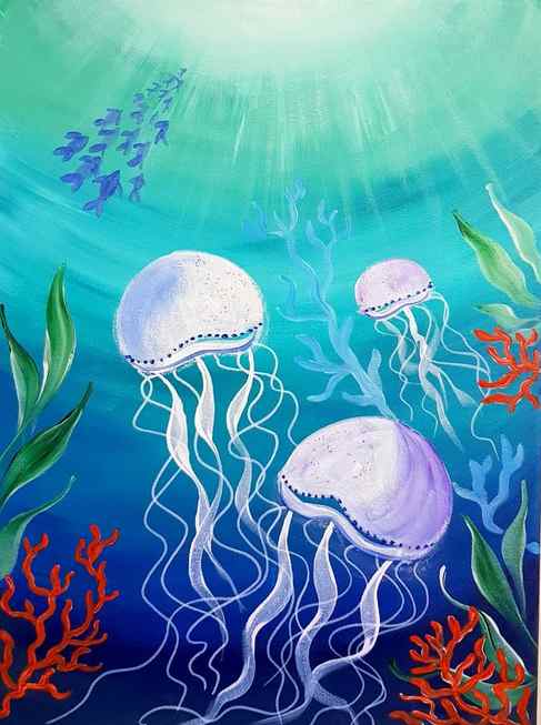 Drifting Jellyfish - Acrylic Art - at Heron Room Boyne Island (NEW DATE - Sat 23rd April)