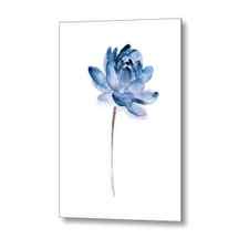 Blue lotos flower girls room decor Metal Print by Joanna Szmerdt