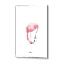 Abstract Flamingo Painting, Flamingo Nursery Print, Pink Flamingo Wallpaper, Pink Flamingo Poster Metal Print by Joanna Szmerdt