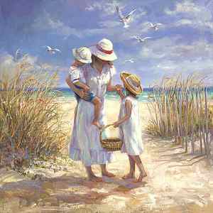 Wall Art - Painting - Mothers Day Beach by Laurie Snow Hein