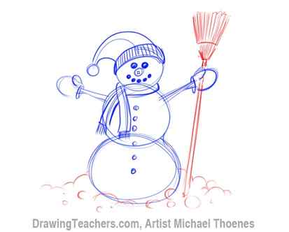 How to Draw a snowman Step 6