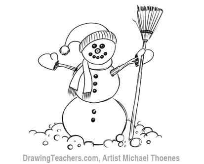 How to Draw a snowman Step 8