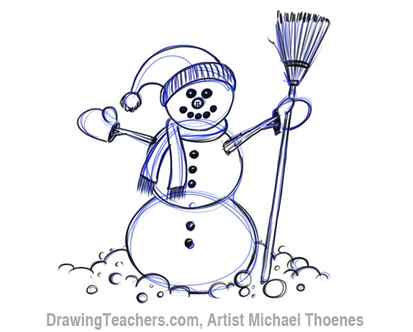 How to Draw a snowman Step 7