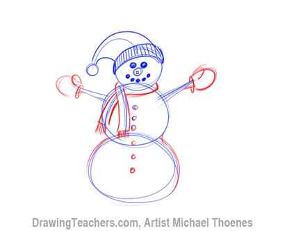 How to Draw a snowman Step 5