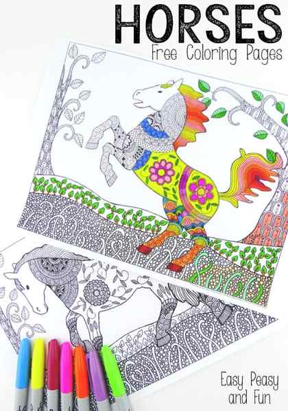 Horses-Coloring-Pages-for-Adults