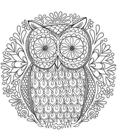 Difficult Owl Coloring Pages