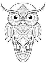 Coloring owl simple patterns 1