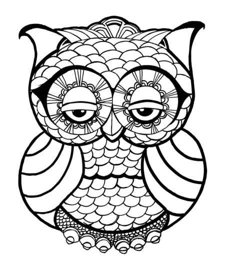 Cute Owl Coloring Pages for Adults