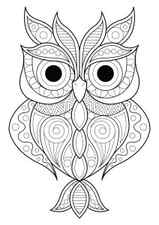 Coloring owl simple patterns 2