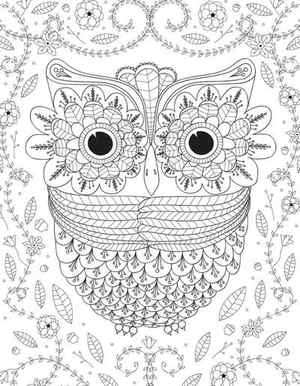 Hard Owl Coloring Pages for Adults