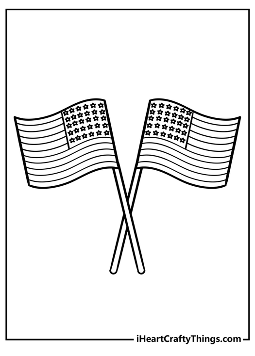 American Flag Coloring Pages for adults free printable