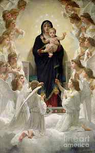 Wall Art - Painting - The Virgin with Angels by William-Adolphe Bouguereau