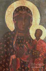 Wall Art - Painting - The Black Madonna of Jasna Gora by Russian School