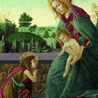 The Rockefeller Madonna. Madonna and Child with Young Saint John the Baptist by Sandro Botticelli