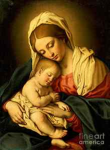 Wall Art - Painting - The Madonna and Child by Il Sassoferrato