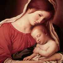Madonna & Child By Sassoferrato by Artist - Giovanni Battista Salvi Da Sassoferrato