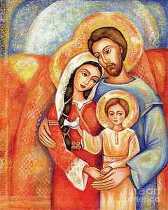 Wall Art - Painting - The Holy Family by Eva Campbell