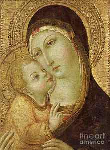 Wall Art - Painting - Madonna and Child by Ansano di Pietro di Mencio