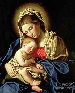 Wall Art - Painting - Madonna and Child by Il Sassoferrato