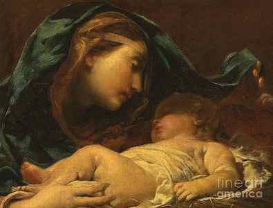 Wall Art - Painting - Madonna and Child by Giuseppe Maria Crespi