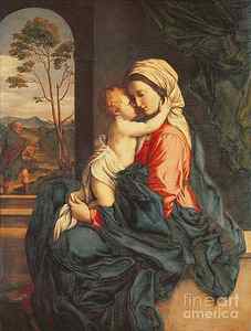 Wall Art - Painting - The Virgin and Child Embracing by Giovanni Battista Salvi