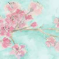 Cherry Blossom I Teal by Chris Paschke