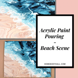 Acrylic Pour Painting Beach Scene for Beginner