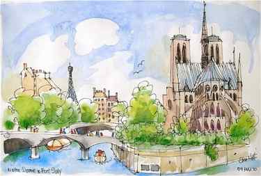 Sketches of Paris, art, drawings, watercolour, travel, Europe