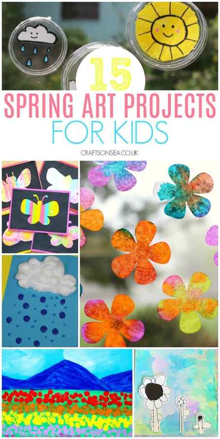 spring art projects for kids weather flowers butterflies