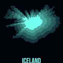 Iceland Radiant Map II by Naxart Studio