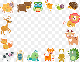 assorted-animals illustration border, Adobe Illustrator, animals, happy Birthday Vector Images, artistic Inspiration png thumbnail