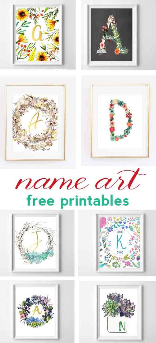name art free alphabet printables | nursery decor