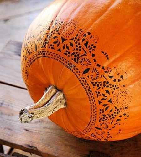 Stencil On Pumpkin Painting Designs