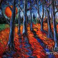 Midnight Sun Wood 1 by Mona Edulesco