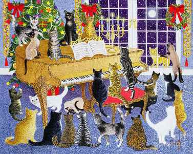 Wall Art - Painting - Christmas Chorus by Pat Scott