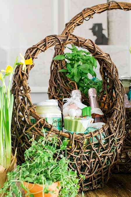 Champagne filled adult Easter Basket Ideas, Waiting On Martha 