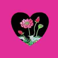 Pink Lotus Flower Heart Watercolor Art by Irina Sztukowski