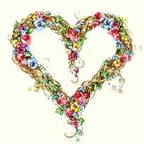 362 Floral Heart Wreath by Barbara Mock