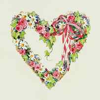 1193 Blue Ribbon Heart Wreath by Barbara Mock