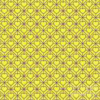 Isometric Grid With Line Heart Pattern in Sunny Yellow And Iris Purple n.1855 by Holy Rock Design