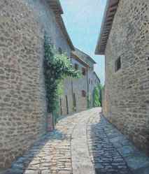 Original art for sale at UGallery.com | Street in Cortona Italy by Stefan Conka | 4.538 zł | oil painting | 29.5