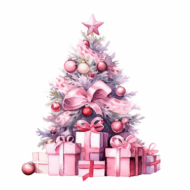 5D Diamond Painting Dark Pink Gifts Christmas Tree Kit