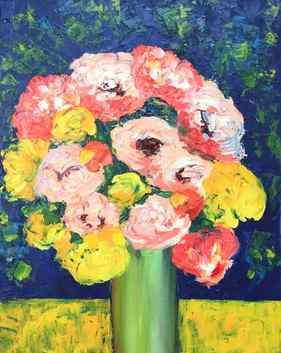 rose in a vase Original Floral Paintings From New Zealand thumb