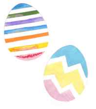 Easter egg painting with masking tape