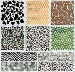 Animal Print Stencils for Painting, Wall Art, Drawing and Cakes - Reusable Safari Airbrush Geometric Stencils - Stencil Se. 