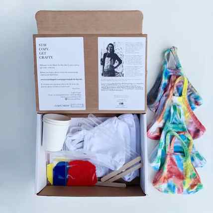 Creativity at Home Box Kit | DIY Tye Dye Mask | Dye Your Own Set of 4 Cotton Masks (Kid
