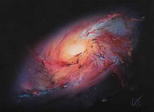 Galaxy canvas painting by Pilar Gogar 
