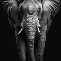 Elephant front portrait by Delphimages Photo Creations